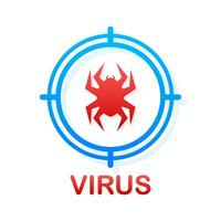 Computer virus in flat style. Protection symbol. Internet technology. Data protection vector