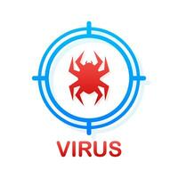 Computer virus in flat style. Protection symbol. Internet technology. Data protection vector