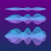 Sound waves set. Personal assistant and voice recognition. Vector stock illustration