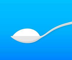 Pour. Spoon with sugar. Baking and cooking Ingredients. Vector stock illustration