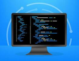 Digital java code text. Computer software coding vector concept. Programming coding script java, digital program code on screen illustration. Vector stock illustration