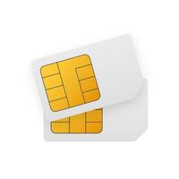 Vector Mobile Cellular Phone Sim Card Chip Isolated on Background.