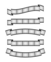 Set of vintage film strips ribbon seal design element. Vector stock illustration