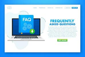 Frequently asked questions FAQ banner. Speech bubble with text FAQ. Vector stock illustration
