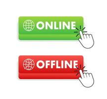 Online and offline switch, button. Live chat support. Vector stock illustration