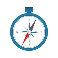 Compass on white background. Flat vector navigation symbol. Vector stock illustration