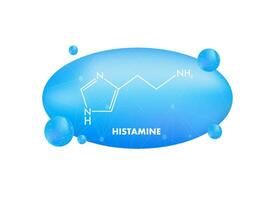 Histamine concept chemical formula icon label, text font vector illustration.