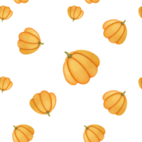 autumn harvest seamless pattern background. hand drawn Watercolor pumpkins. Thanksgiving and Halloween background. packaging paper design, fabric print, scrapbooking png