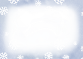 bianca colorato neve e i fiocchi di neve a parte inferiore di blu orizzontale Natale sfondo. astratto inverno illustrazione. nuovo anno celebrazione design carta con vuoto copia spazio. ghiaccio cristalli telaio png