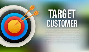 Target customer with an arrow flat icon concept market goal vector picture image. Concept target market, audience, group, consumer