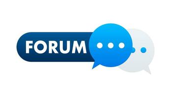 Forum label on chat speech bubble. Vector stock illustration