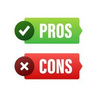 Pros cons comparison, Make Decision, optimal solutions. Correct Wrong. Vector stock illustration