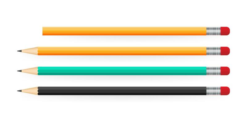 Pencil in a realistic style for various web sites. Vector stock illustration