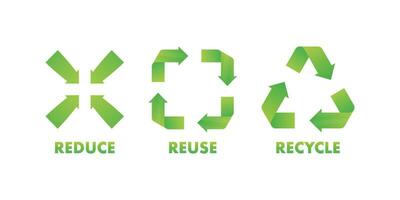 Reduce, reuse, recycle sign. Zero waste. Conscious consumerism Vector stock illustration