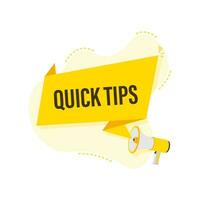 Megaphone Hand, business concept with text quick tips. vector