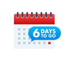 5 Days to go. Countdown timer. Clock icon. Time icon. Count time sale. Vector stock illustration