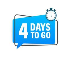 3 Days to go. Countdown timer. Clock icon. Time icon. Count time sale. Vector stock illustration