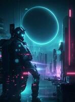 Sci fi cyber city photo