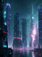 Sci fi cyber city photo
