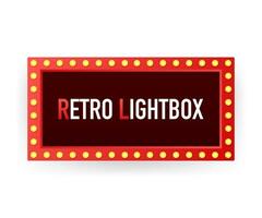 Retro lightbox billboard vintage frame. Lightbox with customizable design. Classic banner for your projects or advertising. Vector stock illustration.