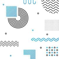 Geometric shape in vintage style. Bright color. Black abstract geometric background. Vector stock illustration