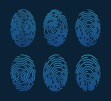 Fingerprint icon. Cyber security concept. Digital security authentication concept. Vector stock illustration