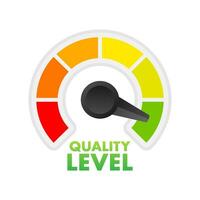 Quality level meter. Satisfied Customers. Customer service. Vector stock illustration.