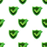 Checkmark. Green approved pattern on white background. Vector stock illustration