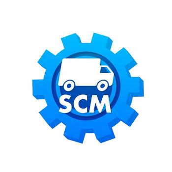 Scm icon. Simple creative element. Icon with scm vector