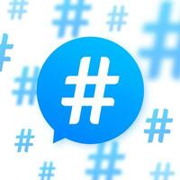Hashtag, communication sign. Abstract illustration for your design on white background. Social media content. Hashtag sign. Vector stock illustration