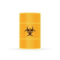 Barrels of biohazard waste, Radioactive waste on white background. Vector illustration.