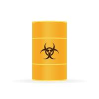 Barrels of biohazard waste, Radioactive waste on white background. Vector illustration.