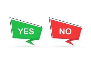 Yes No word text on talk shape. Vector stock illustration yes no in speech bubble on white background. Vector stock illustration