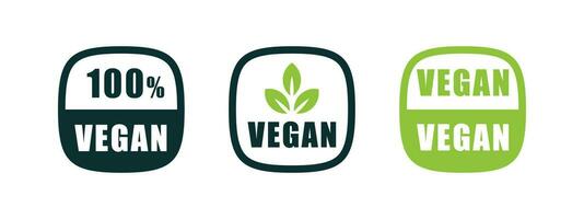 vegano productos vegano insignias o etiquetas. natural y orgánico productos vector escalable gráficos