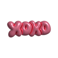 xoxo - - 3d Rendern Jahrgang Comic Stil cool mädchenhaft Aufkleber. Blase Beschriftung Etikett. Humor Pop Ballon Illustration. Raster png