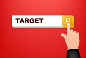 Target search line with flat icon concept market goal vector picture image. Concept target market, audience, group, consumer.