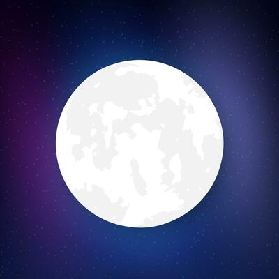 Planet in Space. Realistic moon. Vector stock illustration