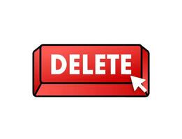 Delete button and Cursor Clicks. Trash can. Vector stock illustration