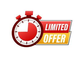 Limited Offer Labels. Alarm clock countdown logo. Limited time offer badge. Vector illustration