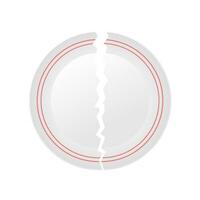 icono con blanco roto plato en blanco antecedentes para concepto diseño. vector logo ilustración. redondo logo