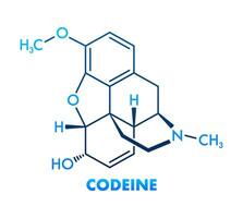 Codeine chemical formula. Codeine chemical molecular structure. vector