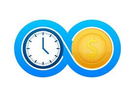 Time is money icon. Money saving. Business and management. Vector stock illustration