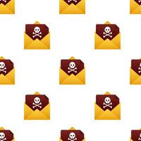 Red email virus pattern. Computer screen. Vector stock illustration