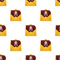 Red email virus pattern. Computer screen. Vector stock illustration