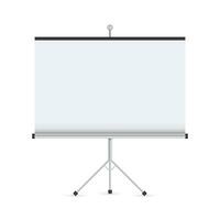 Empty Projection screen, Presentation board, blank whiteboard for conference vector