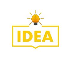 Flat idea for concept design. Lightbulb icon. Idea, solution, business, strategy concept. Vector stock illustration.