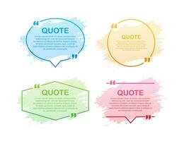 Set Quote frames. Blank template with print information design quotes. Blank template quote. Vector stock illustration