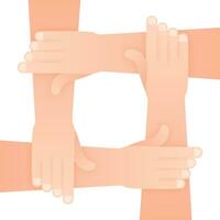 Abstract teamwork hands sign for concept design. Business concept. Teamwork, cooperation vector