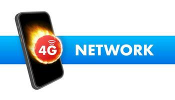 4G network wireless systems and internet. Communication network. Vector illustration.