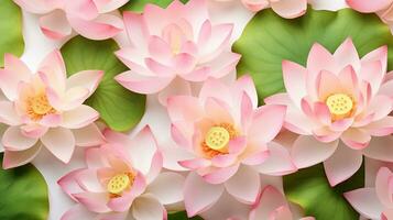 Lotus flower patterned background. Flower texture background. Generative AI photo